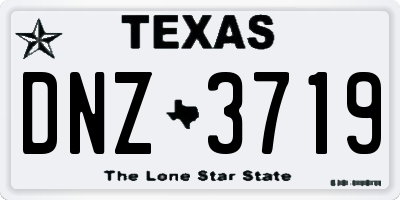 TX license plate DNZ3719
