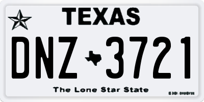 TX license plate DNZ3721