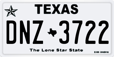 TX license plate DNZ3722
