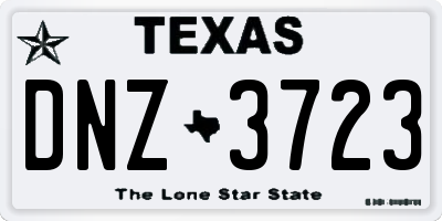 TX license plate DNZ3723