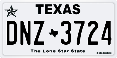 TX license plate DNZ3724