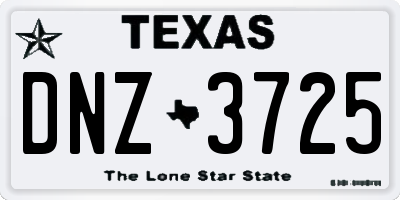 TX license plate DNZ3725