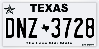 TX license plate DNZ3728