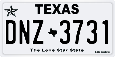 TX license plate DNZ3731
