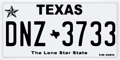 TX license plate DNZ3733