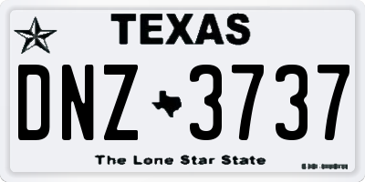 TX license plate DNZ3737