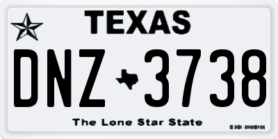 TX license plate DNZ3738
