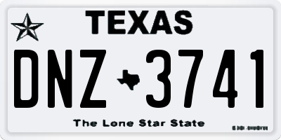 TX license plate DNZ3741