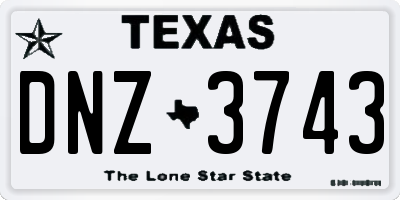 TX license plate DNZ3743