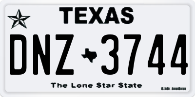 TX license plate DNZ3744