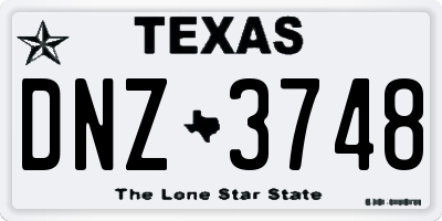 TX license plate DNZ3748