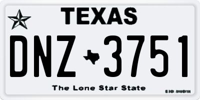 TX license plate DNZ3751