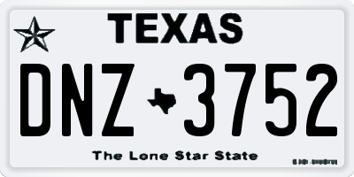 TX license plate DNZ3752
