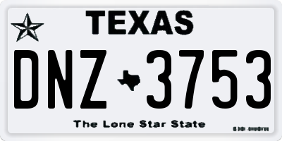 TX license plate DNZ3753