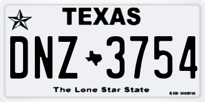 TX license plate DNZ3754