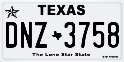 TX license plate DNZ3758