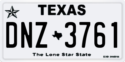 TX license plate DNZ3761