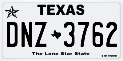 TX license plate DNZ3762