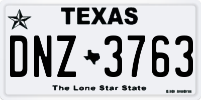TX license plate DNZ3763