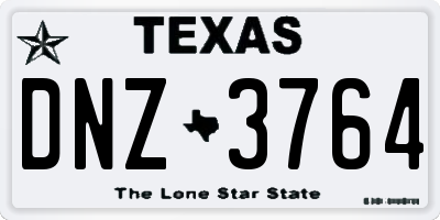 TX license plate DNZ3764