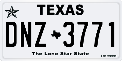 TX license plate DNZ3771