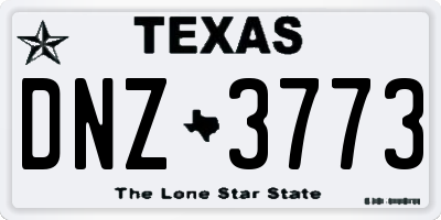 TX license plate DNZ3773