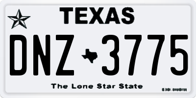 TX license plate DNZ3775
