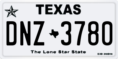 TX license plate DNZ3780