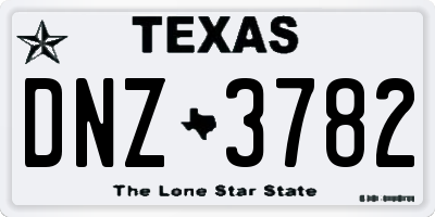 TX license plate DNZ3782