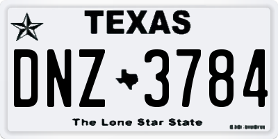 TX license plate DNZ3784