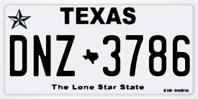 TX license plate DNZ3786