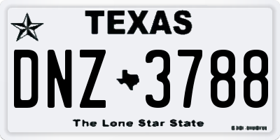 TX license plate DNZ3788