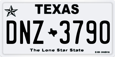 TX license plate DNZ3790