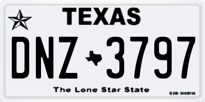 TX license plate DNZ3797