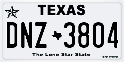 TX license plate DNZ3804