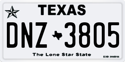 TX license plate DNZ3805