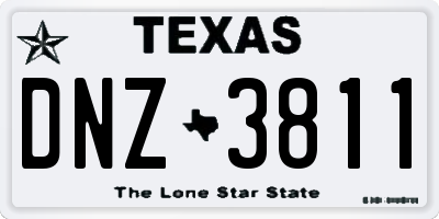 TX license plate DNZ3811