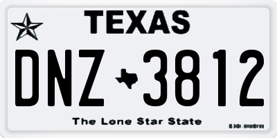 TX license plate DNZ3812