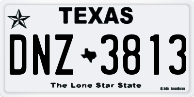 TX license plate DNZ3813