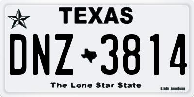 TX license plate DNZ3814