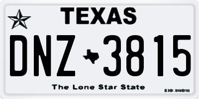 TX license plate DNZ3815