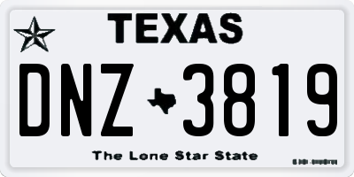 TX license plate DNZ3819