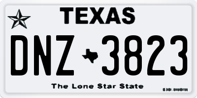 TX license plate DNZ3823