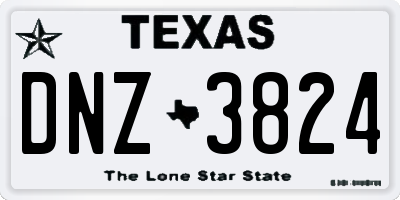 TX license plate DNZ3824