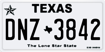 TX license plate DNZ3842