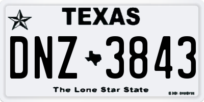 TX license plate DNZ3843