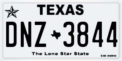 TX license plate DNZ3844