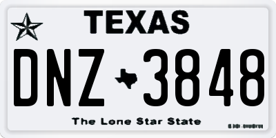 TX license plate DNZ3848