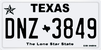 TX license plate DNZ3849