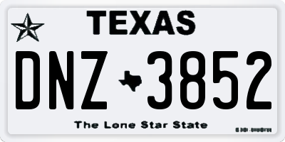 TX license plate DNZ3852